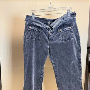 VTG No Boundaries Y2K Charcoal Corduroy Cargo Flare Utility Pants